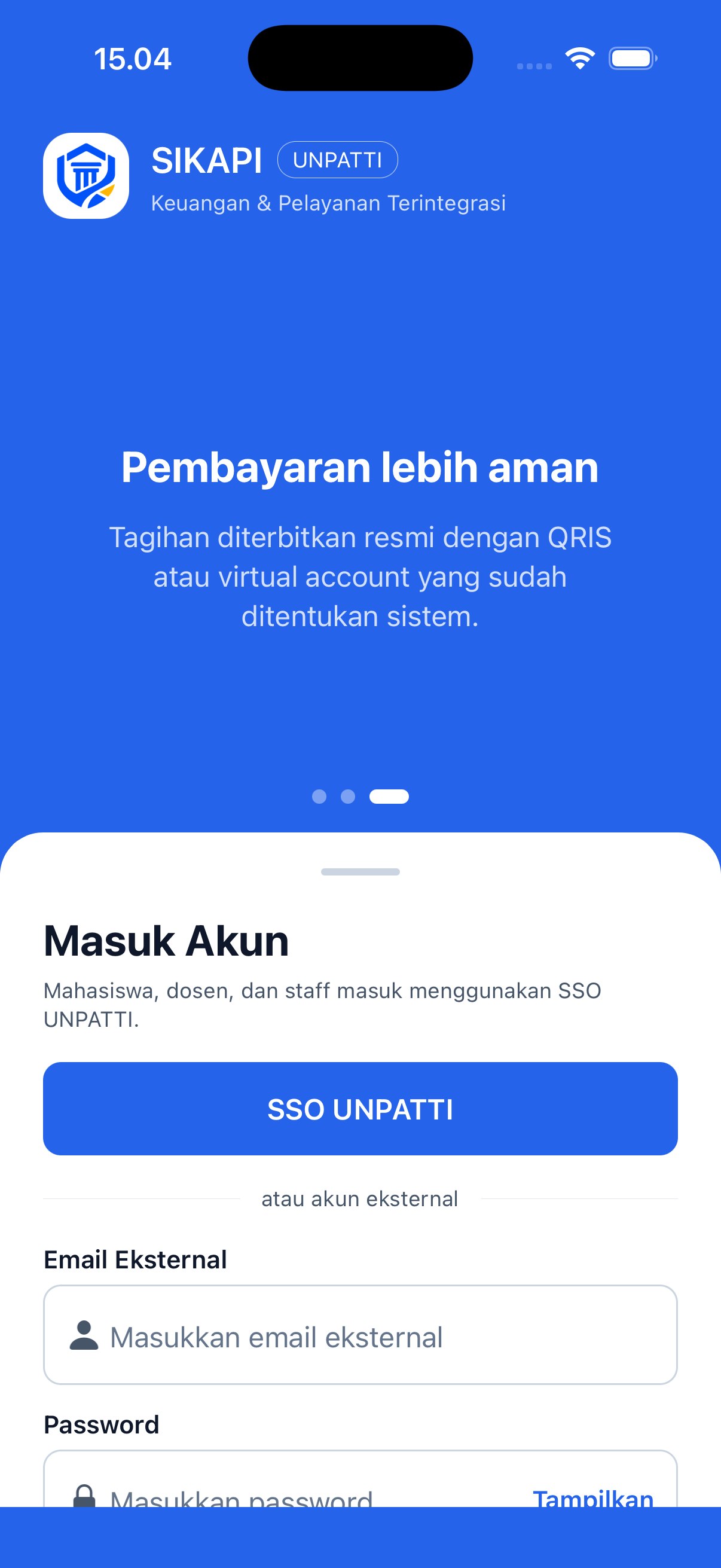 Preview beranda aplikasi Pengguna